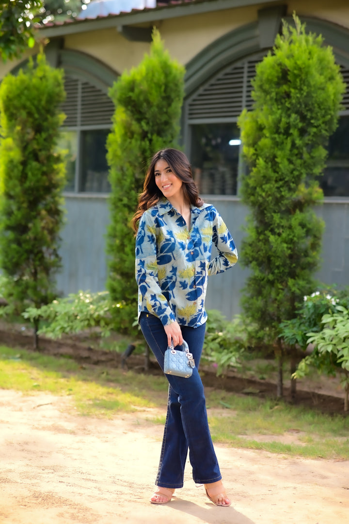 Marina Blue Cotton Shirt