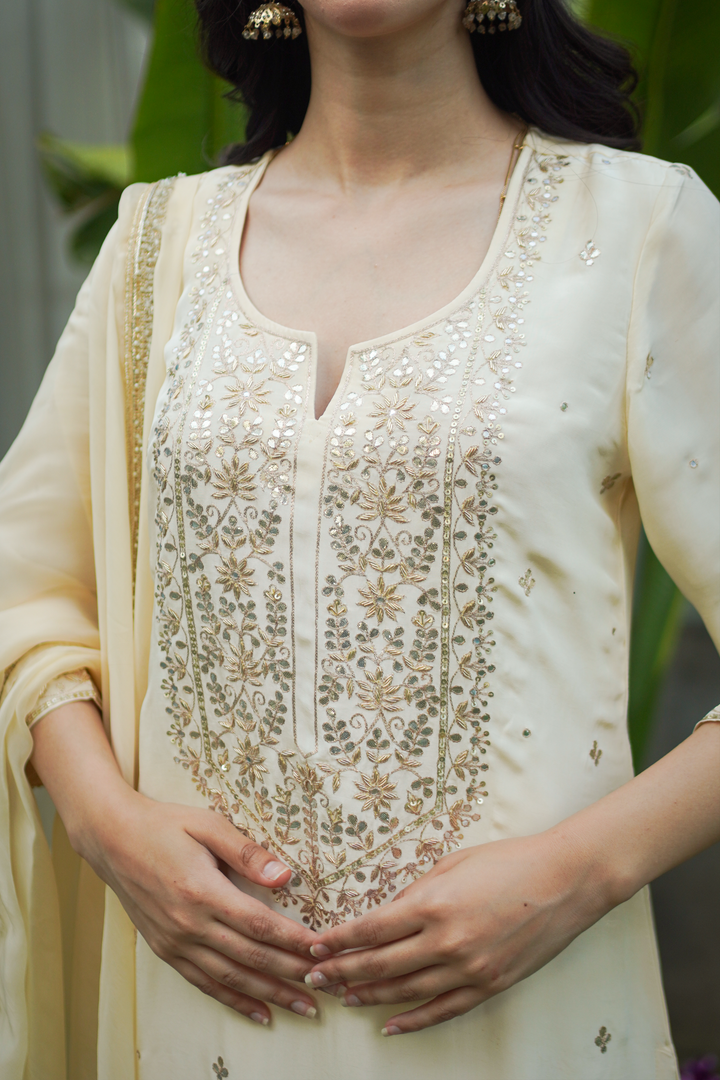 Shobha Yellow Crepe Gota Set