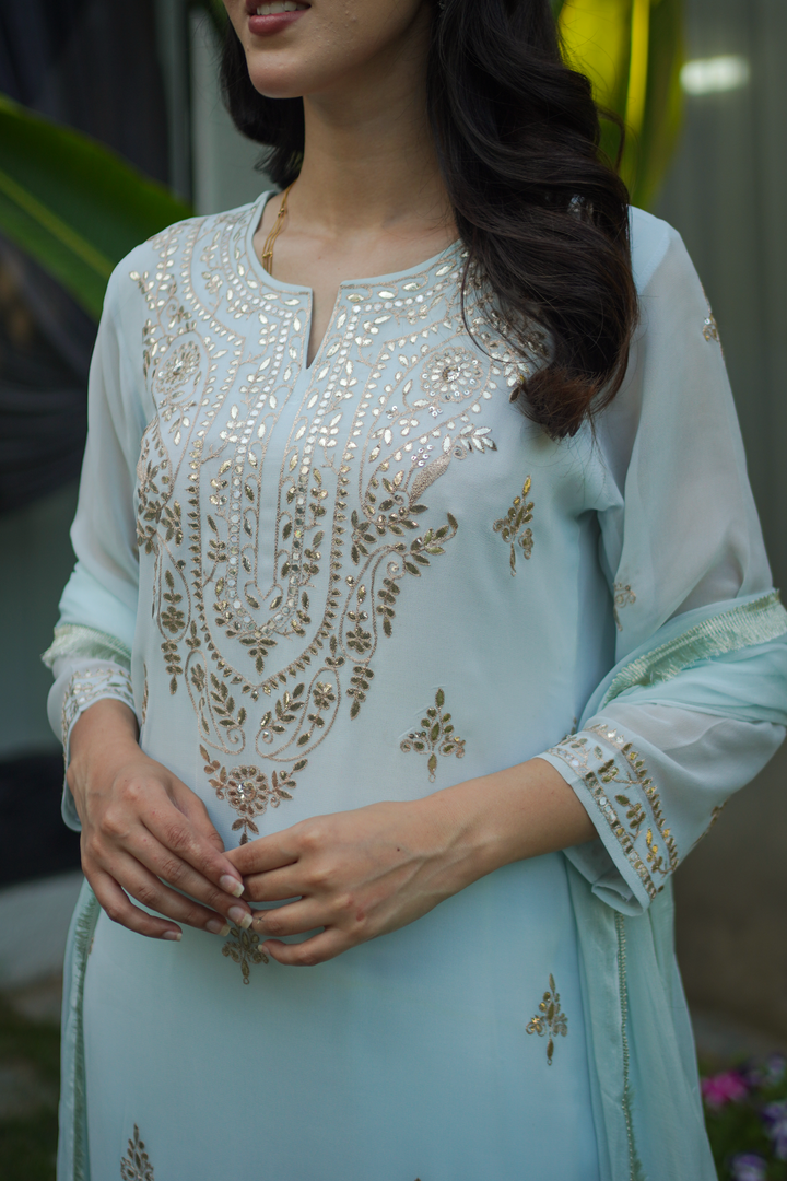Prachi Blue Georgette Set