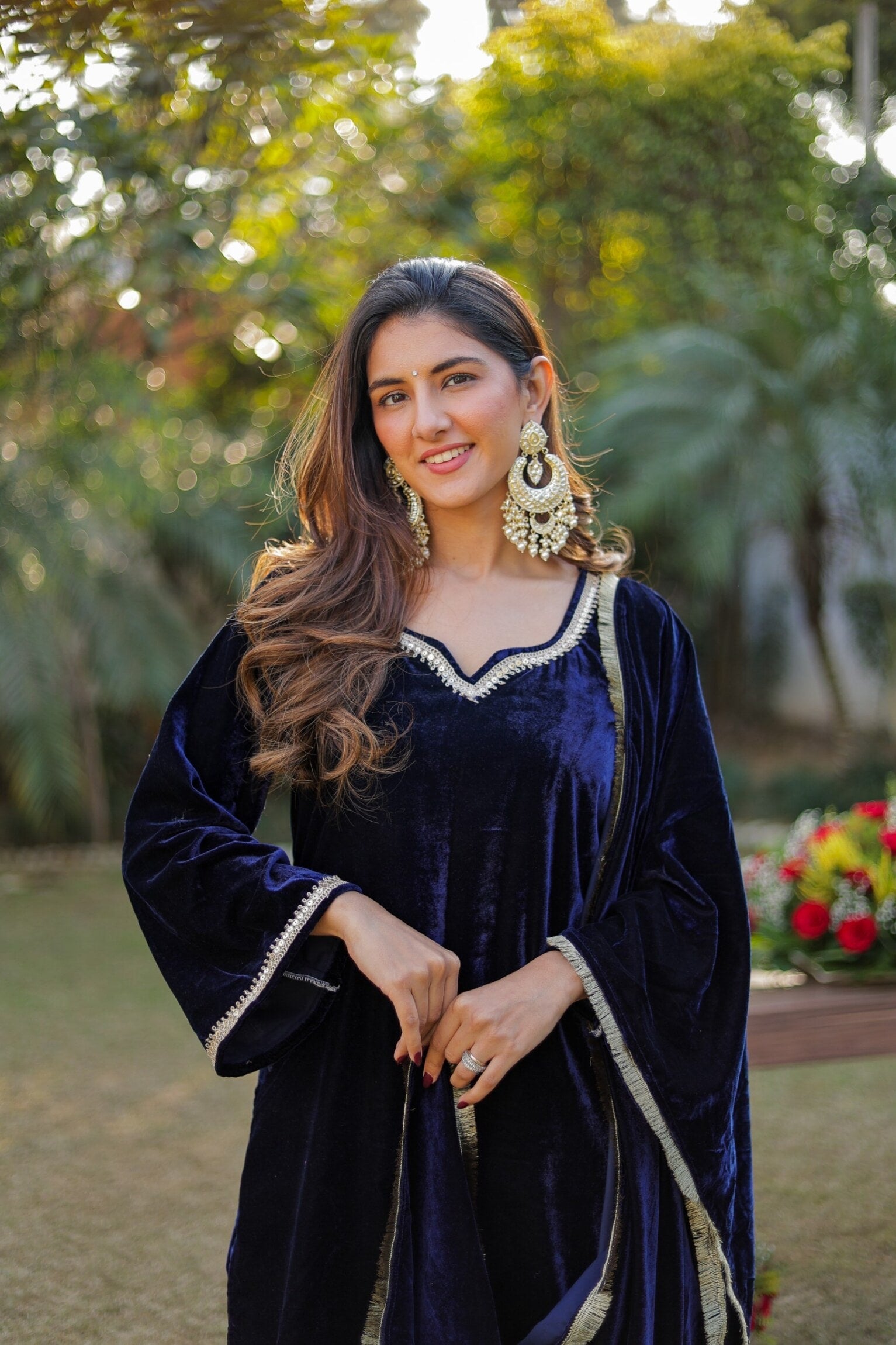 Midnight Blue Velvet Suit Set – DIMPLE DESIGN STUDIO