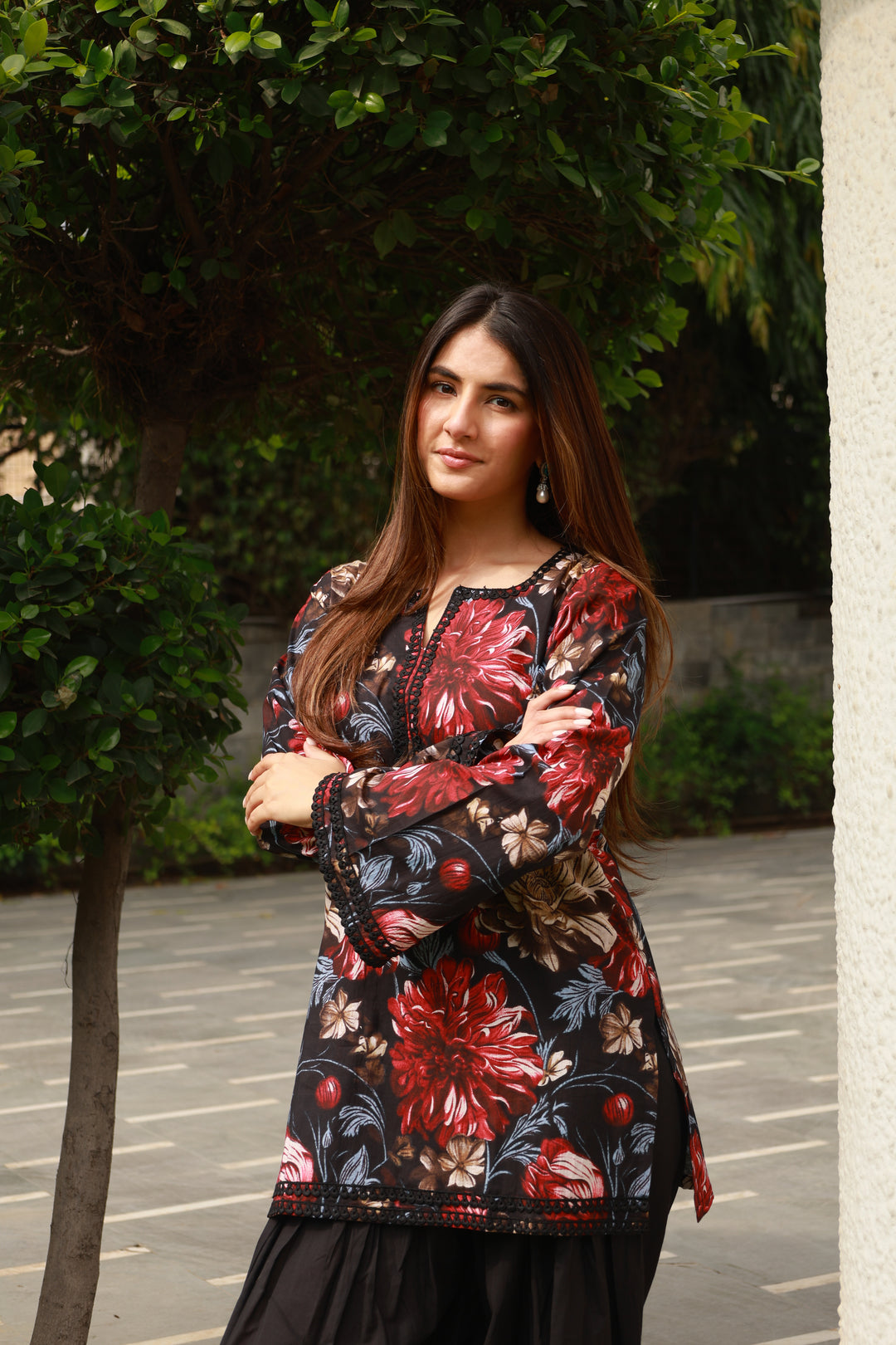 Amaara Black Cotton Farshi Set