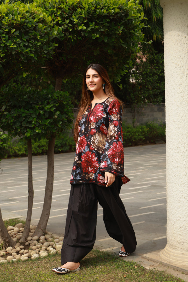 Amaara Black Cotton Farshi Set