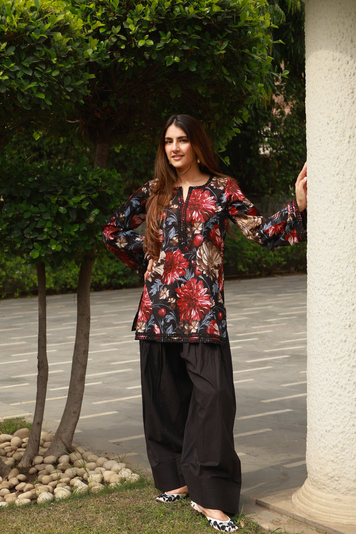 Amaara Black Cotton Farshi Set
