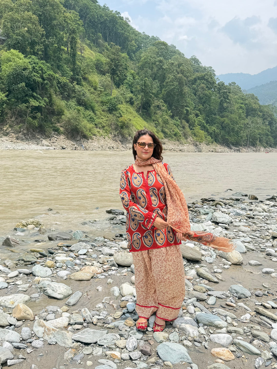 Red Teesta Farshi Set