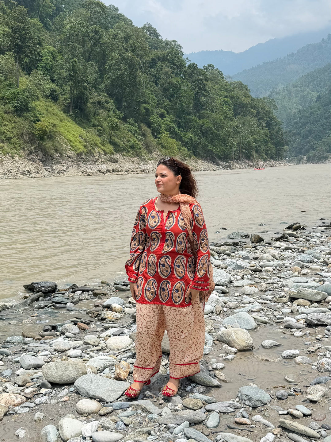 Red Teesta Farshi Set