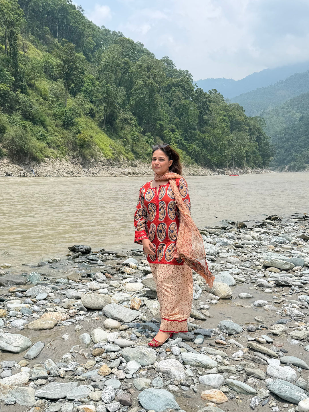 Red Teesta Farshi Set