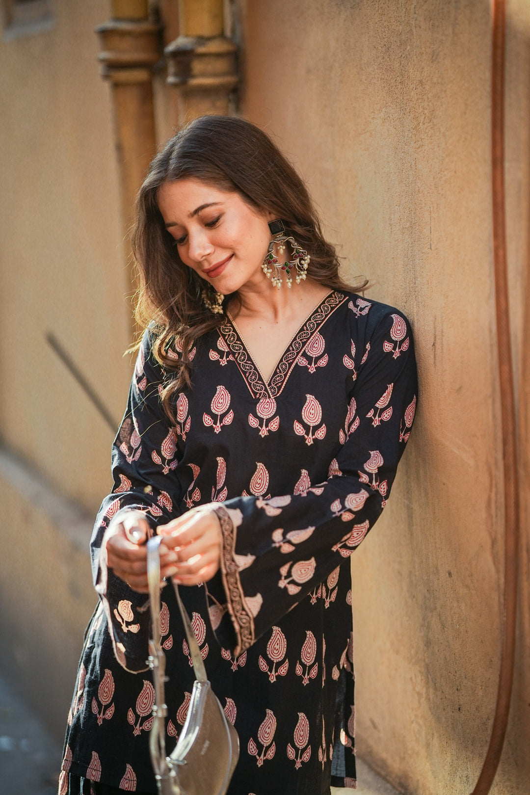 Rimjhim Black Printed Farshi Set