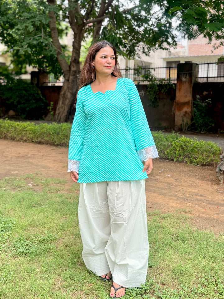 Blue Leheriya Farshi Set