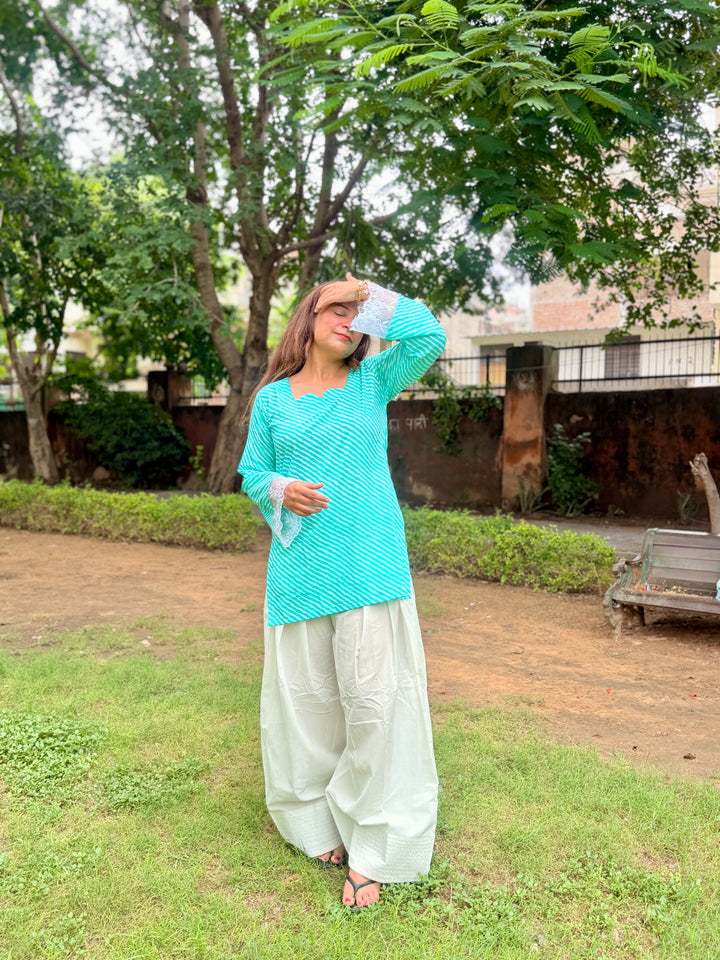 Blue Leheriya Farshi Set