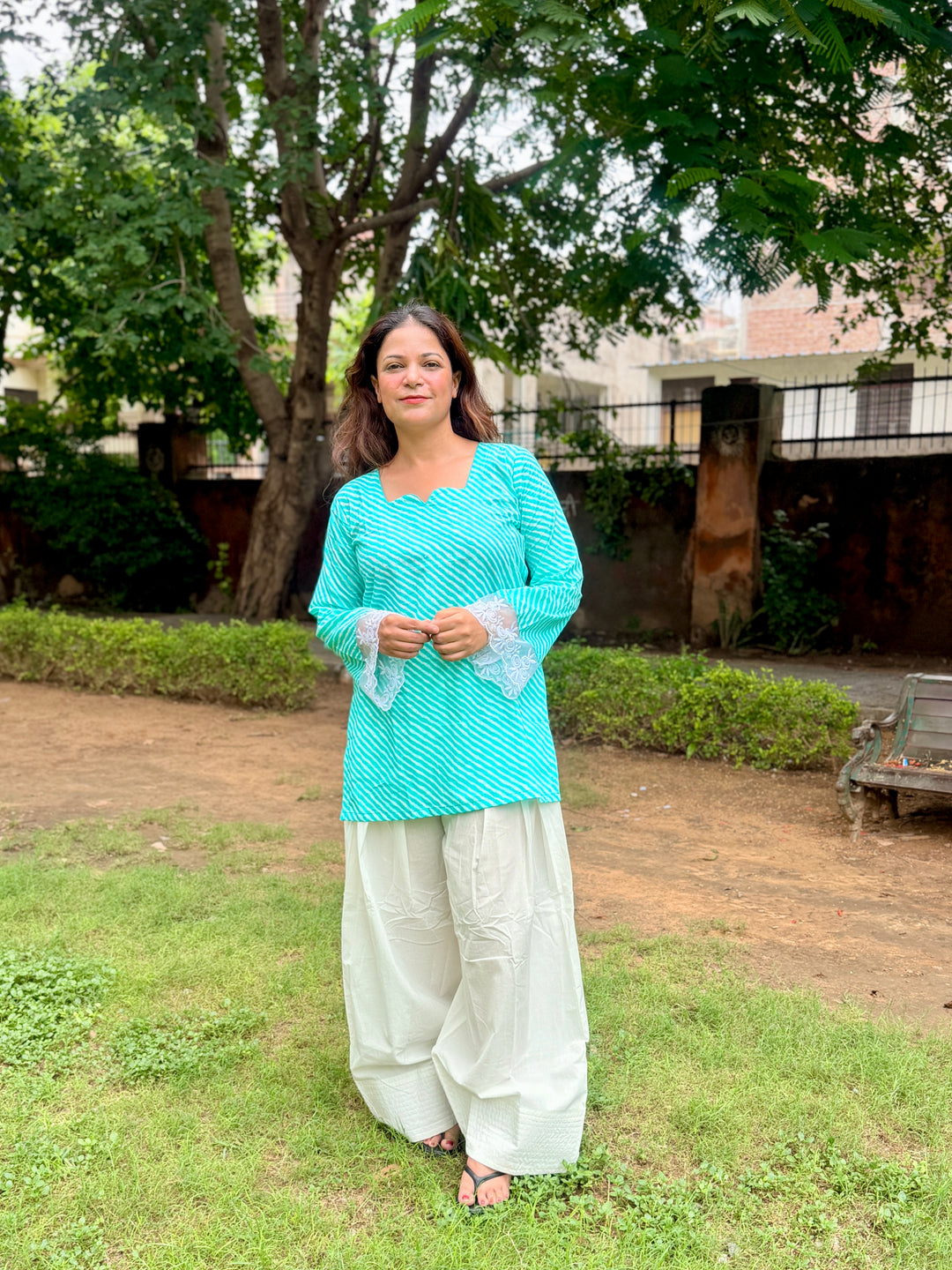 Blue Leheriya Farshi Set