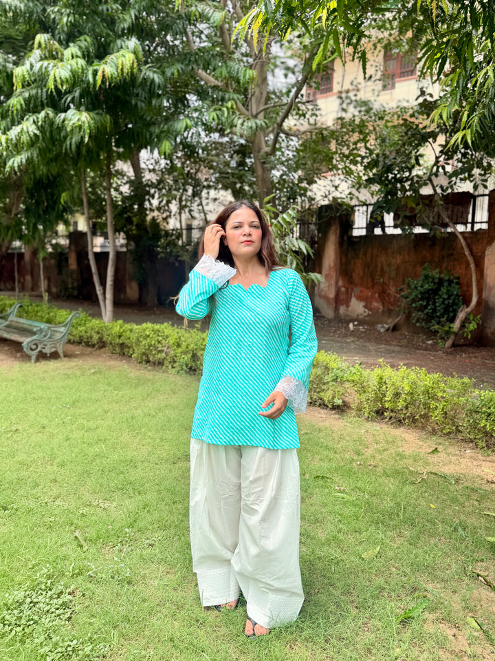 Blue Leheriya Farshi Set