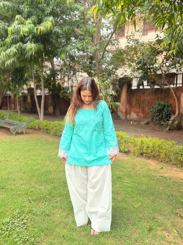 Blue Leheriya Farshi Set