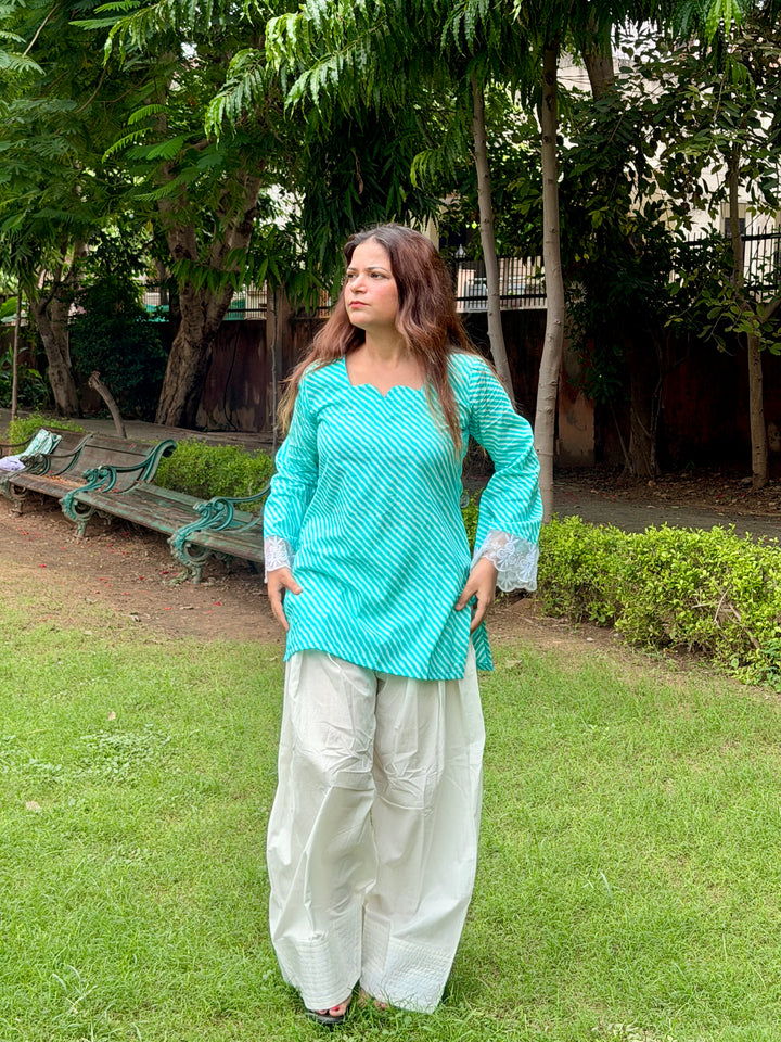 Blue Leheriya Farshi Set
