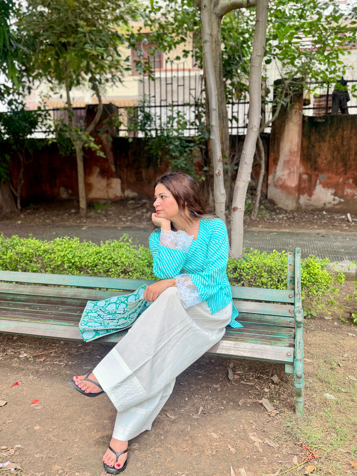 Blue Leheriya Farshi Set