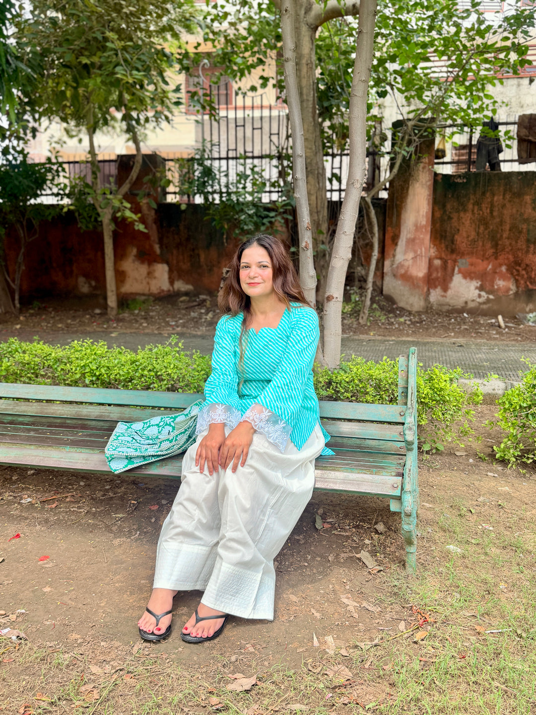 Blue Leheriya Farshi Set