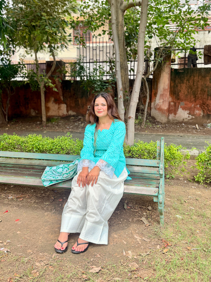 Blue Leheriya Farshi Set