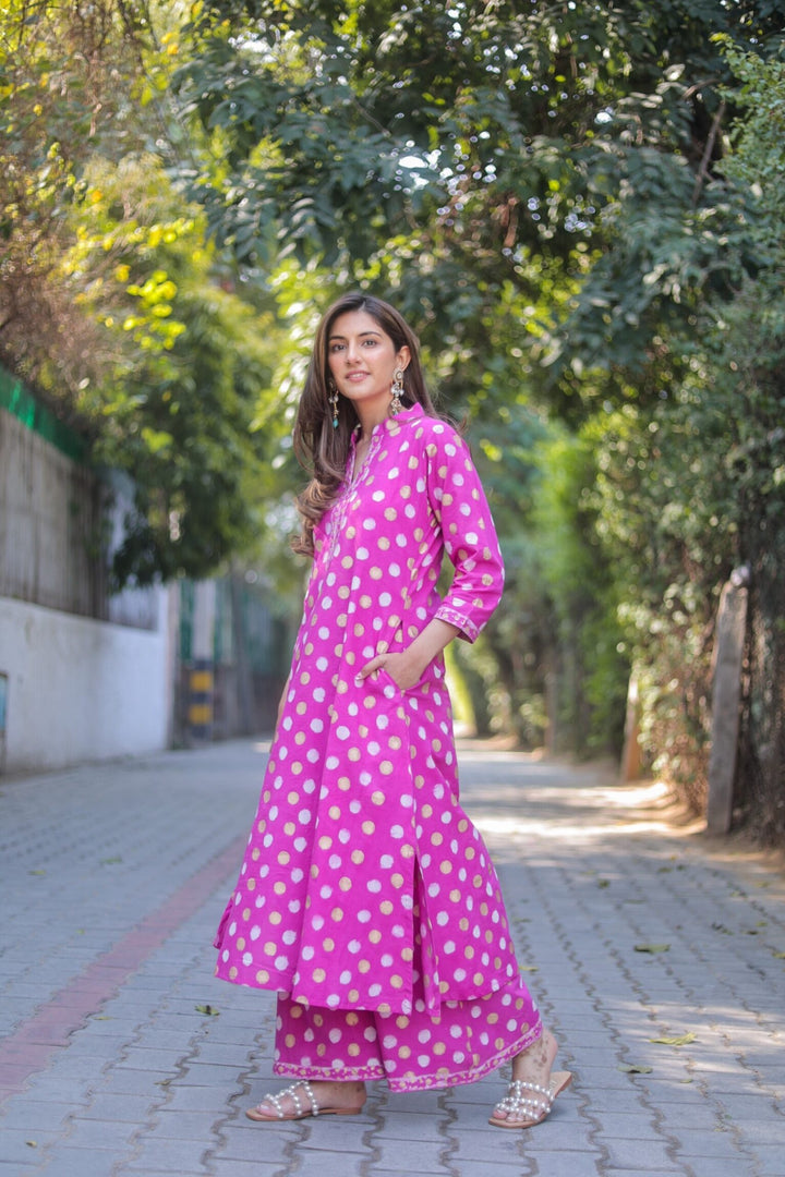 Pink Polka Suit Set