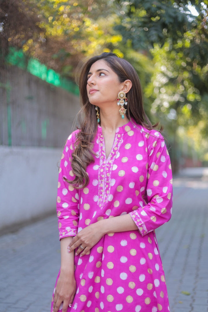 Pink Polka Suit Set