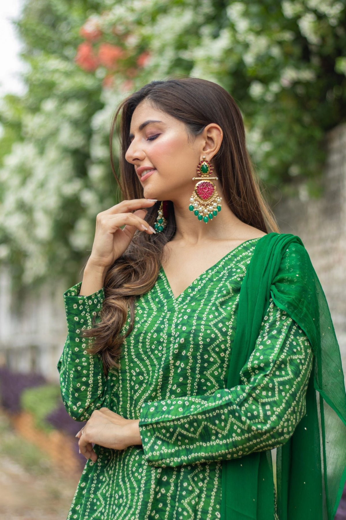 bandhani design dress Red Bandhani Dress DIMPLE DESIGN STUDIO