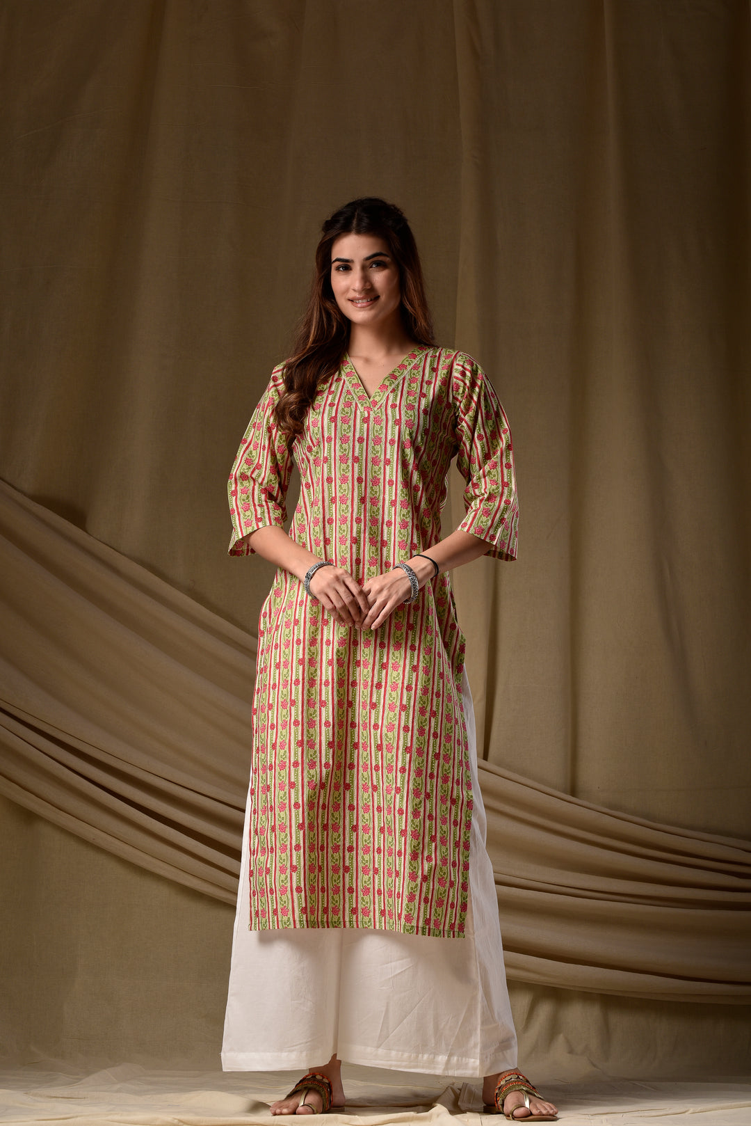 Multicolor Stripe Straight Kurta