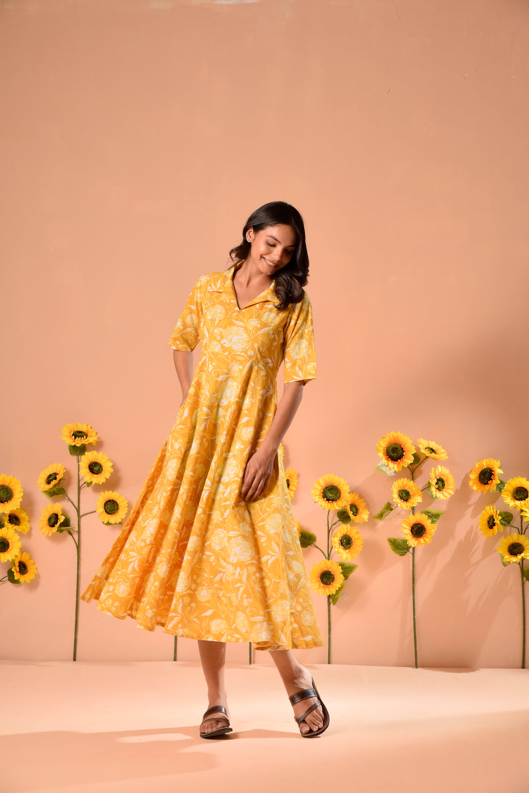 yellow cotton dress design Buy Yellow Striped Woven Design Cotton Blend A-Line One Piece Dress Online in United Kingdom at $15.60