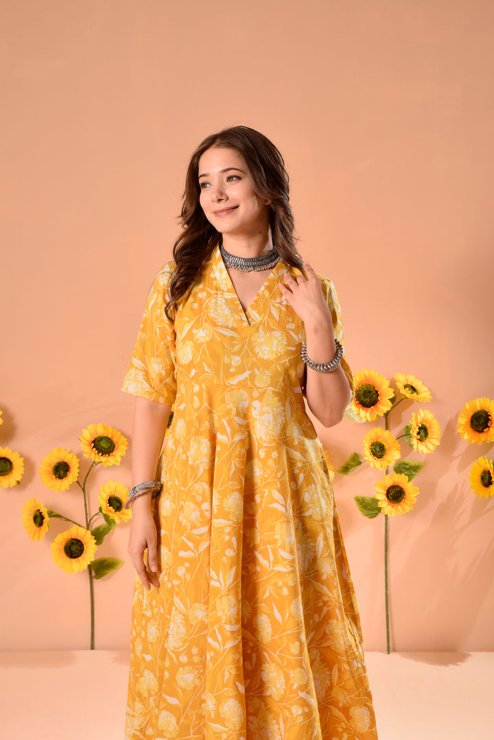 Butter Yellow Cotton Suit Set