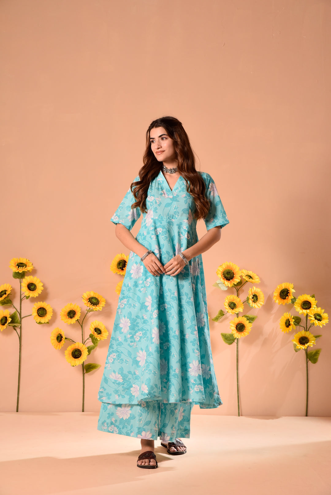 Ayesha Blue Cotton Suit Set