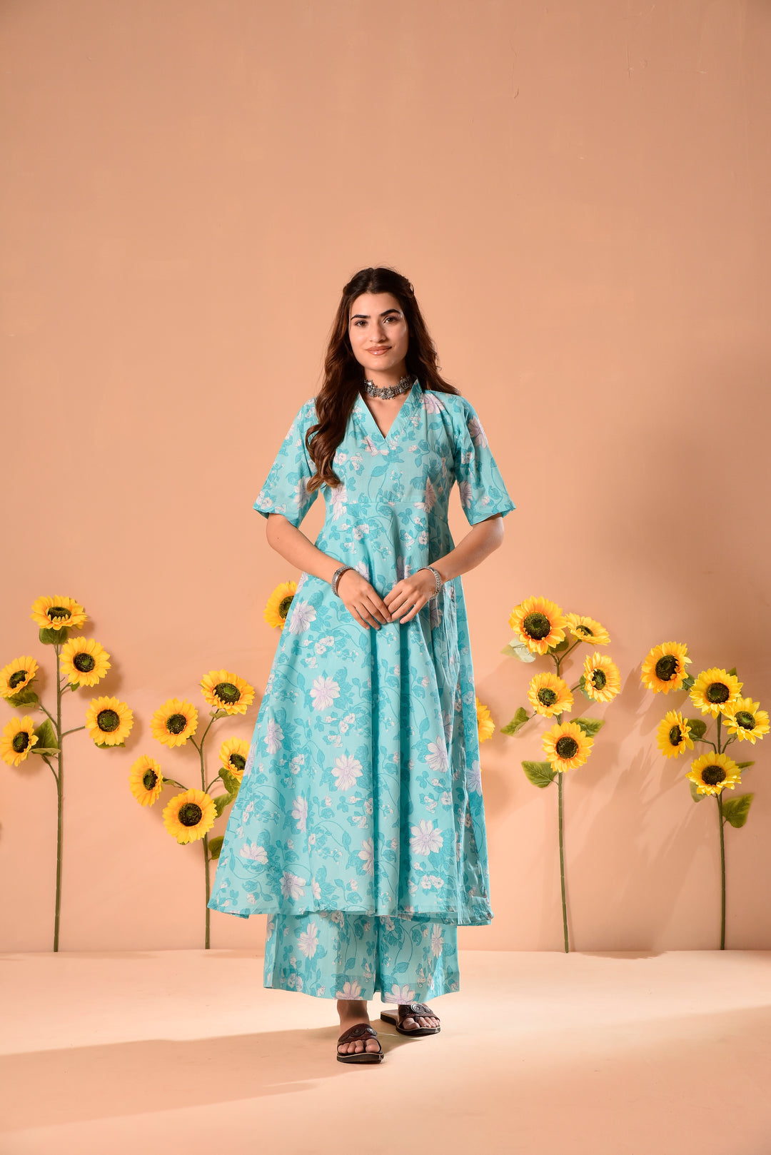 Ayesha Blue Cotton Suit Set