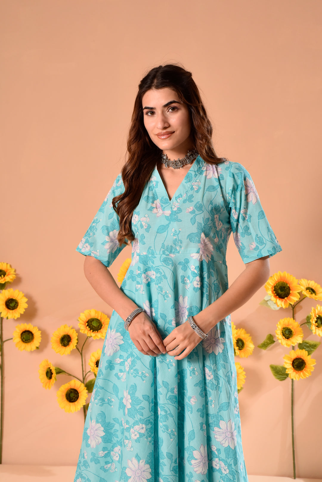 Ayesha Blue Cotton Suit Set