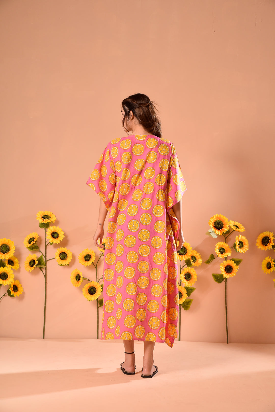 Pink Melon Cotton Kaftan