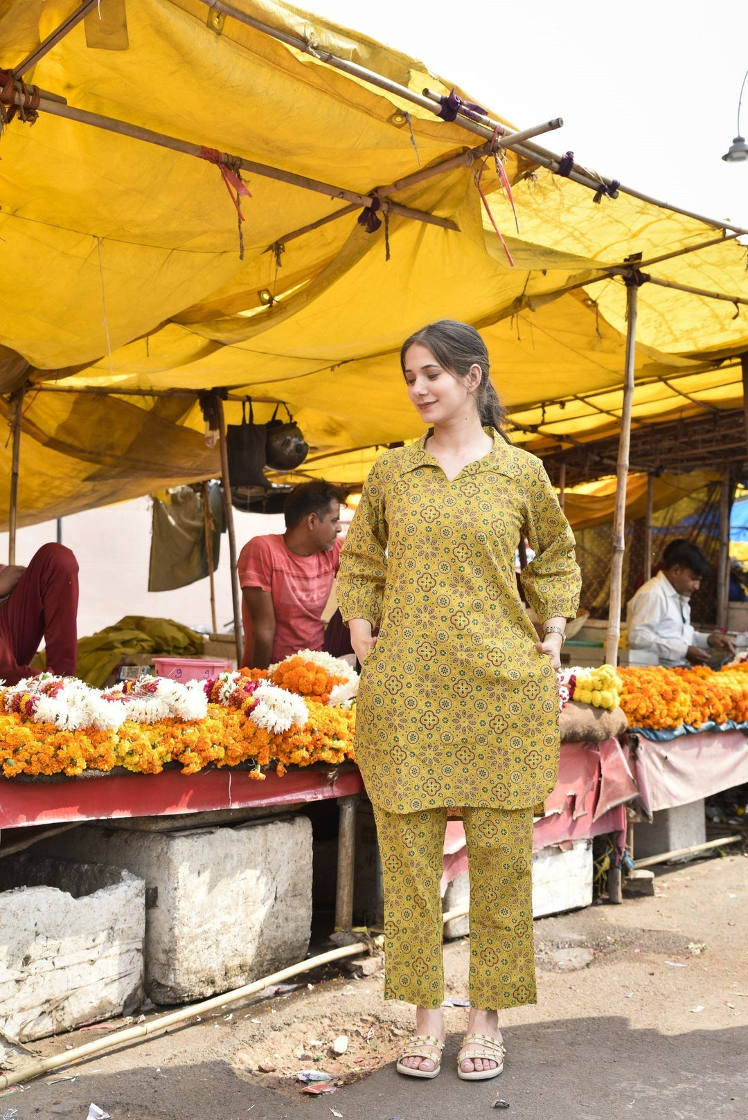 Lime Yellow Short Kurta Set