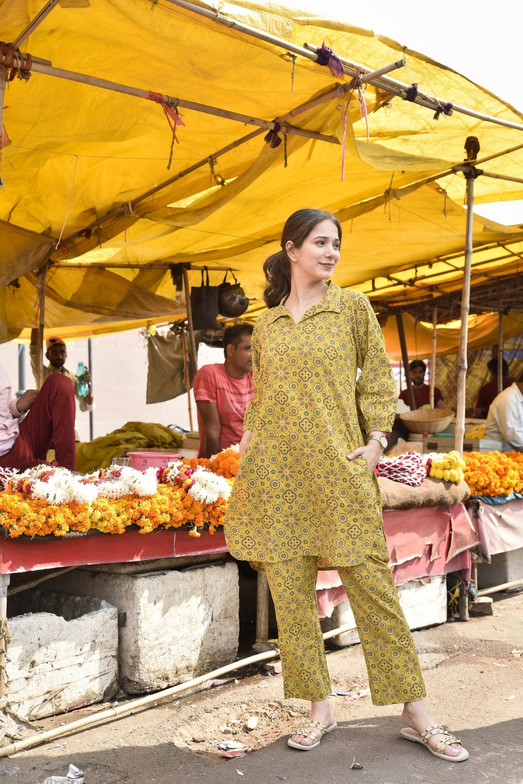 Lime Yellow Short Kurta Set