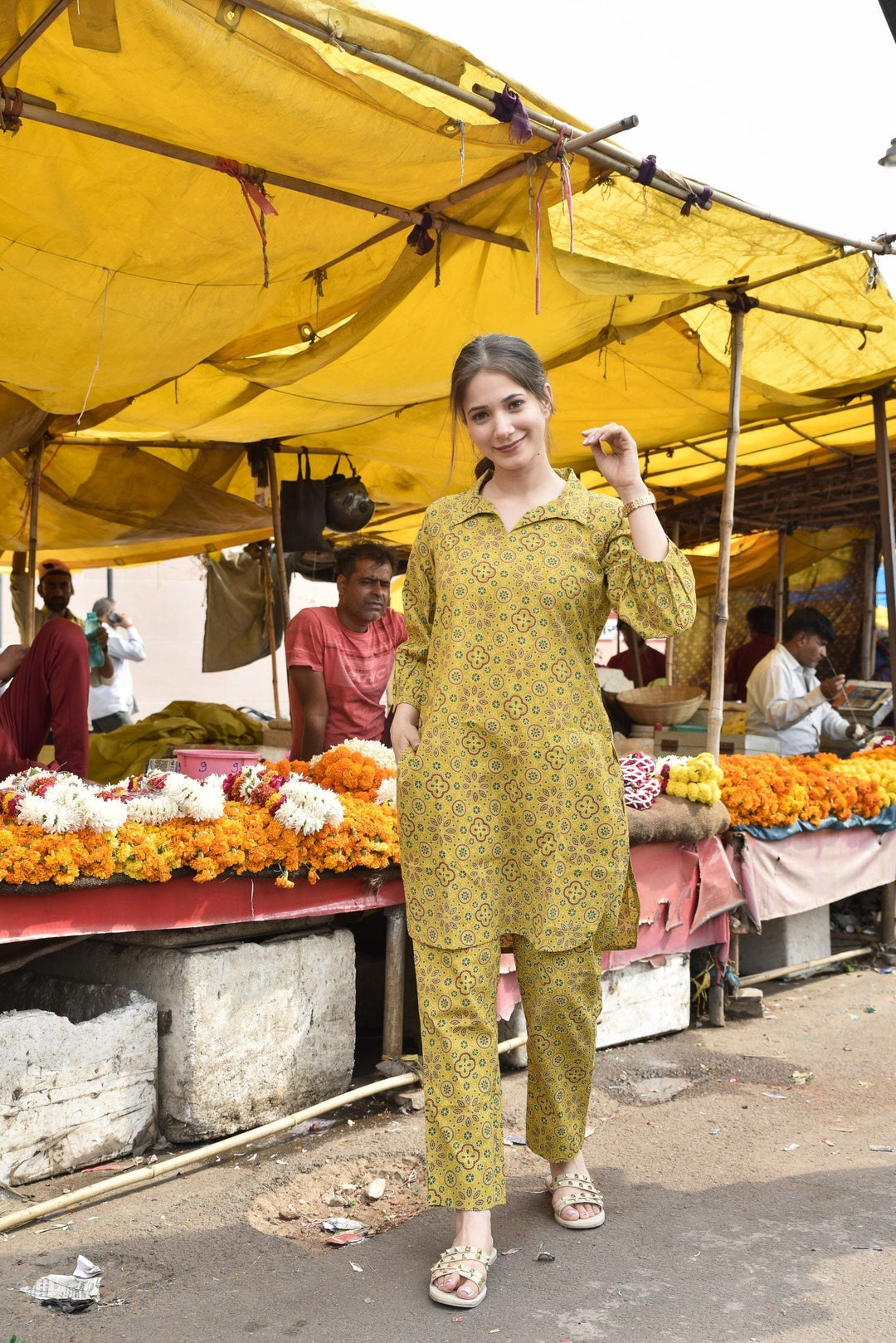 Lime Yellow Short Kurta Set