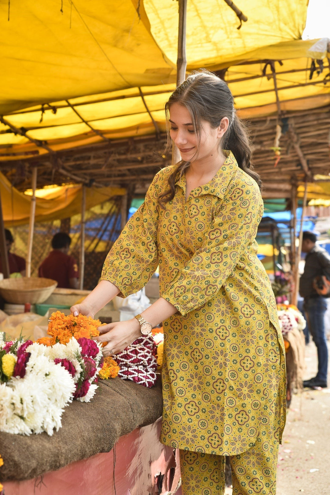 Lime Yellow Short Kurta Set