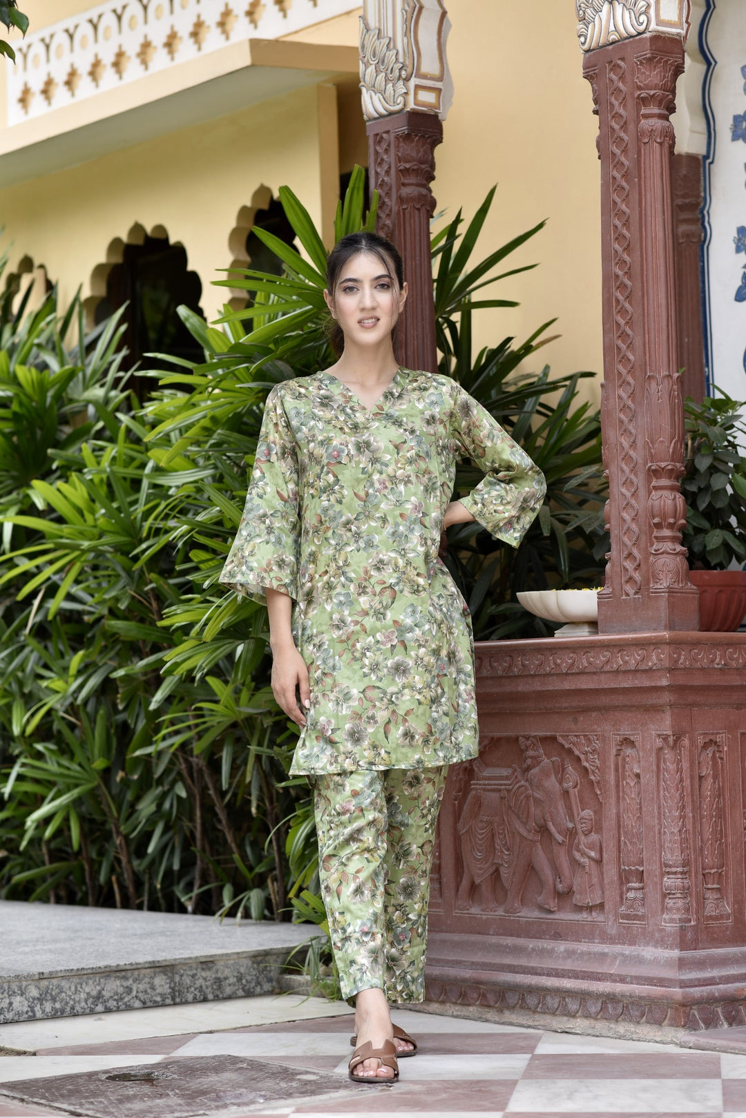 Green Floral Co-ord Set