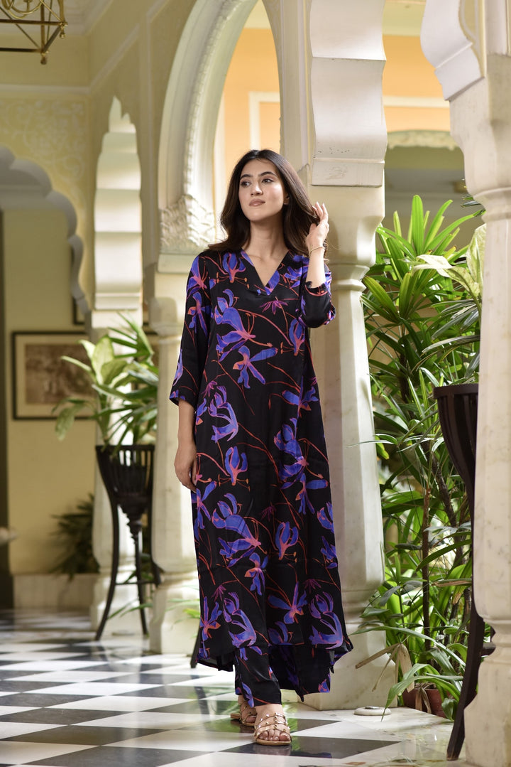 Twilight Blue Floral Suit Set