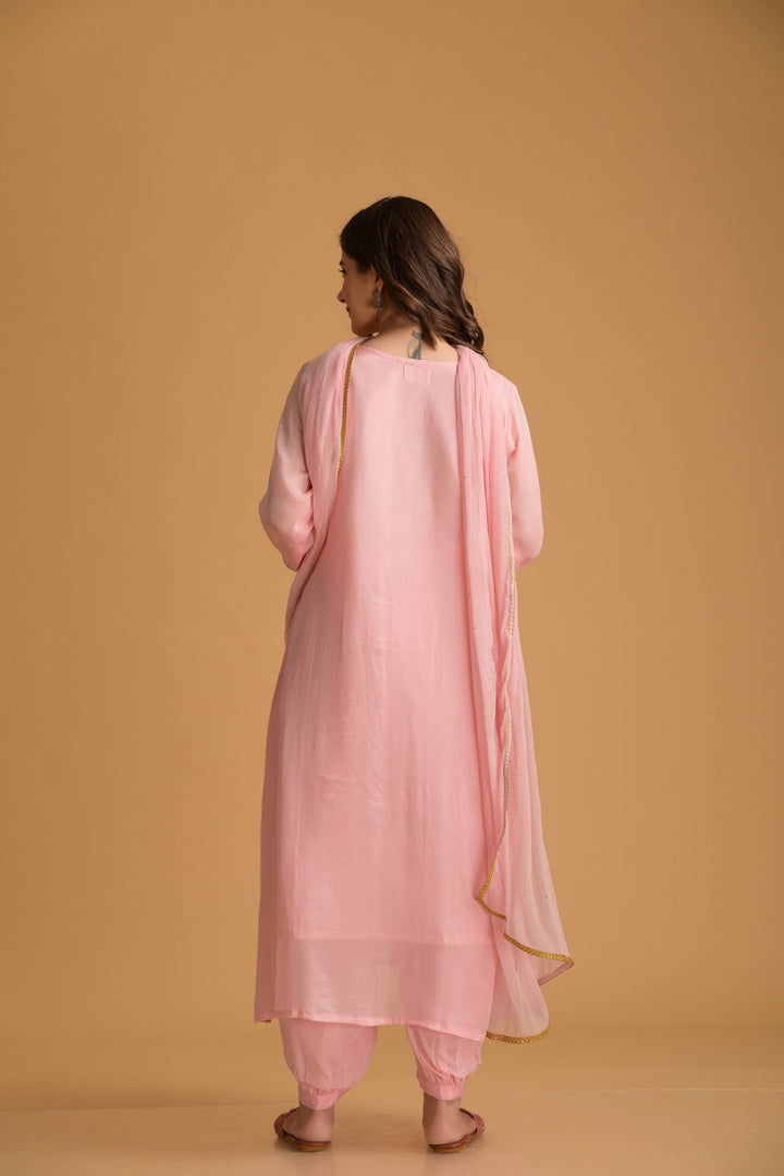 Light Pink Crepe Suit Set