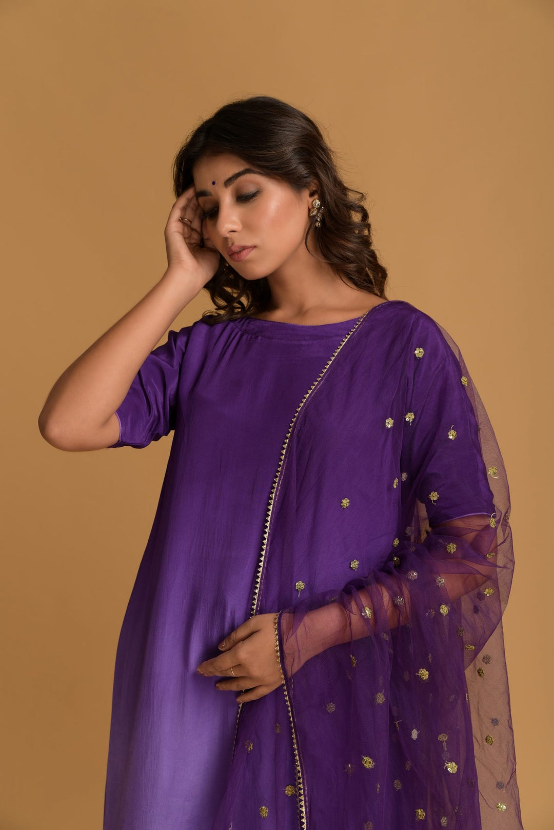 double shade silk dress design Purple Ombre Sheesha Silk Dress Kef