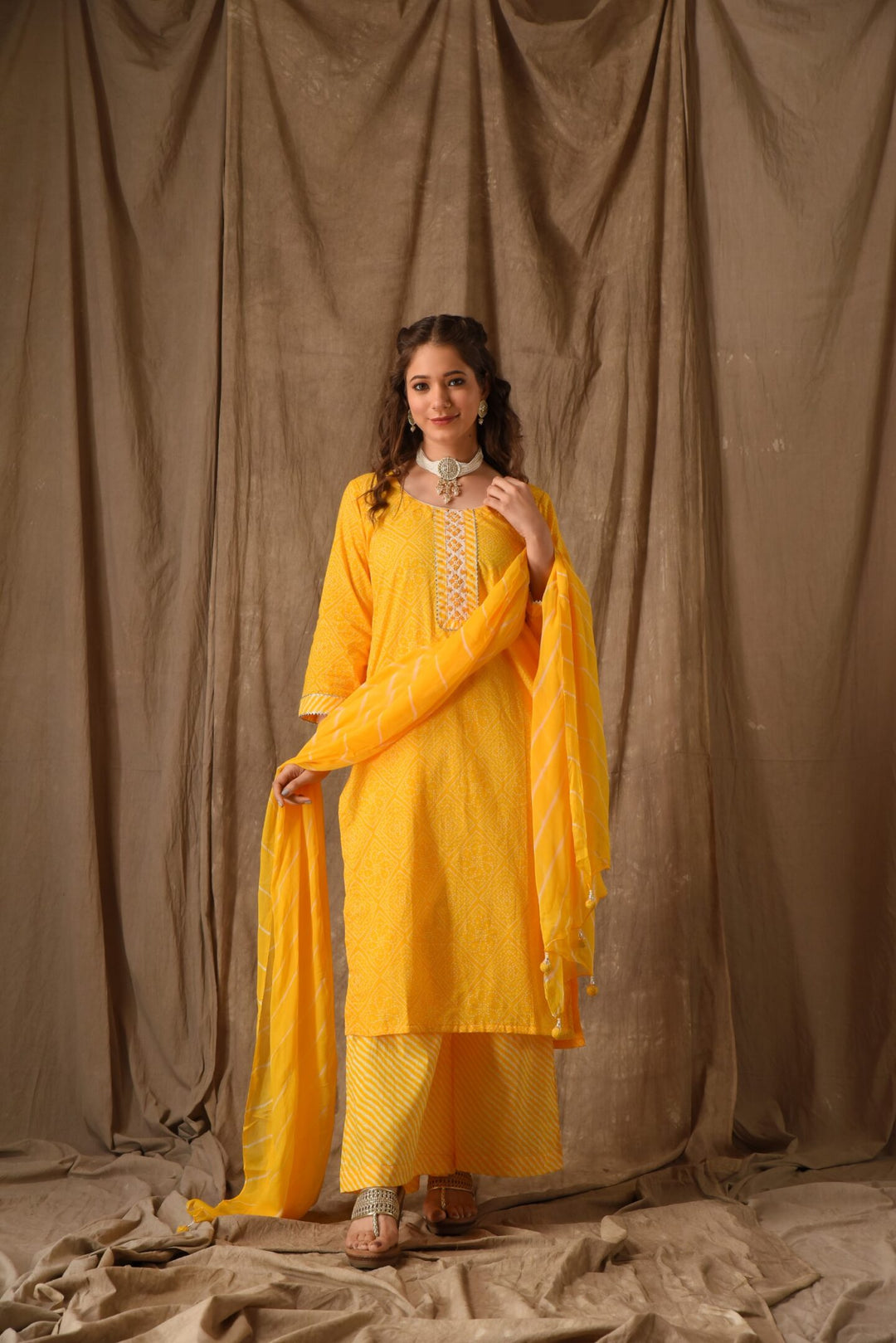 Yellow Biba Party Wear Suits With Price Yellow Bandhani Suit Set