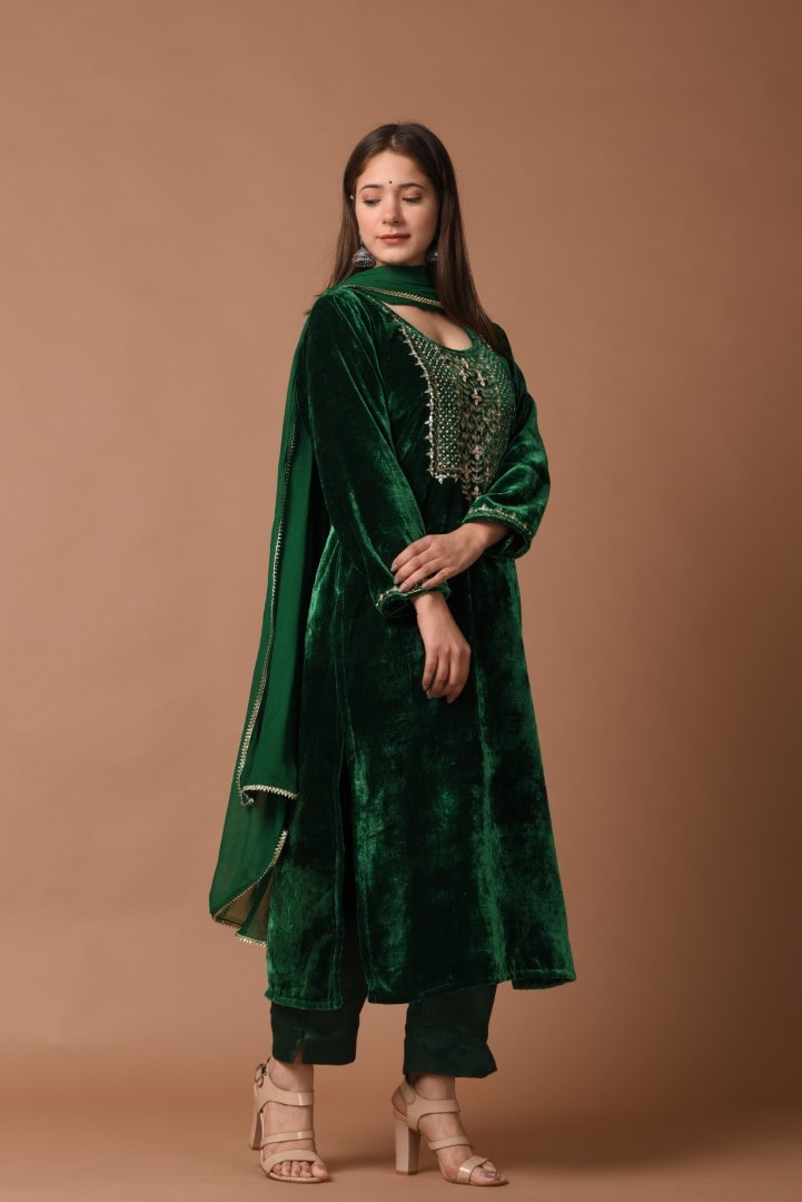 Emerald Green Velvet Suit