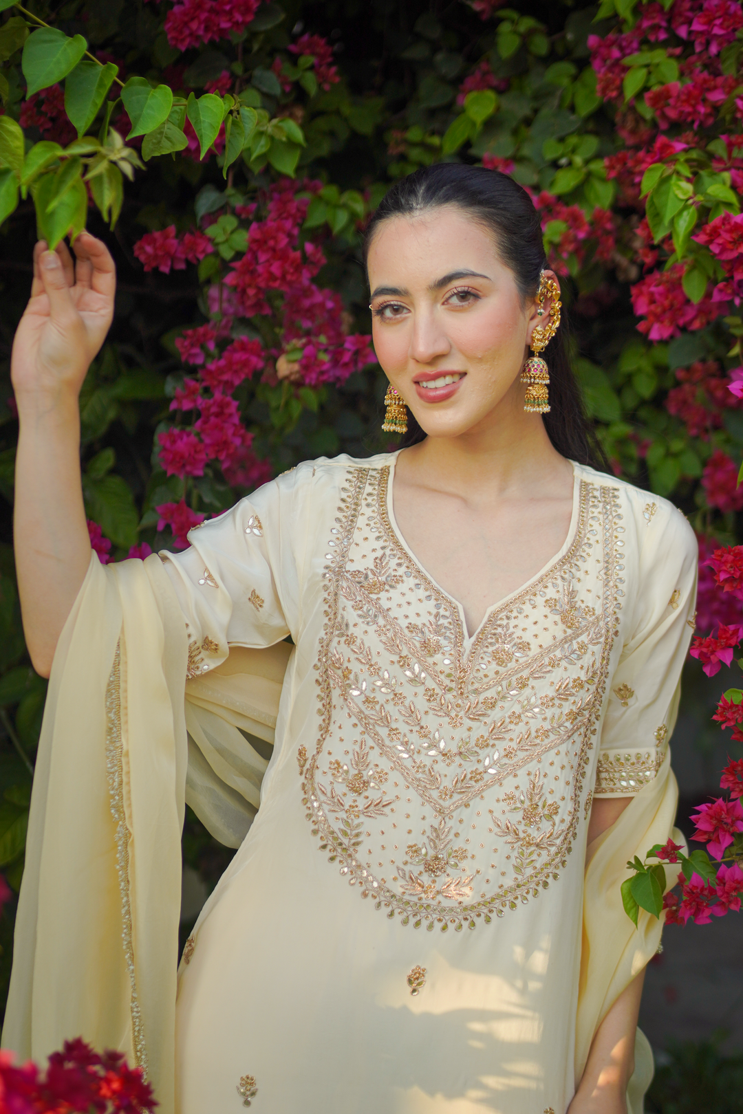 Aarti Yellow Crepe Gota Set