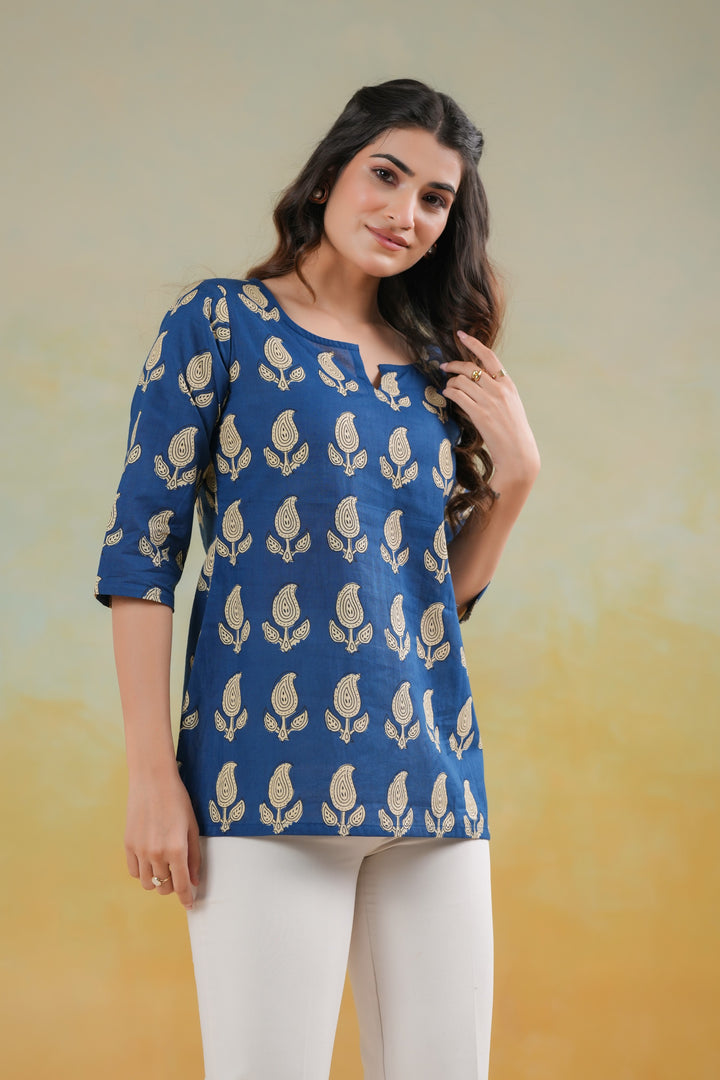 Rosie Blue Cotton Top