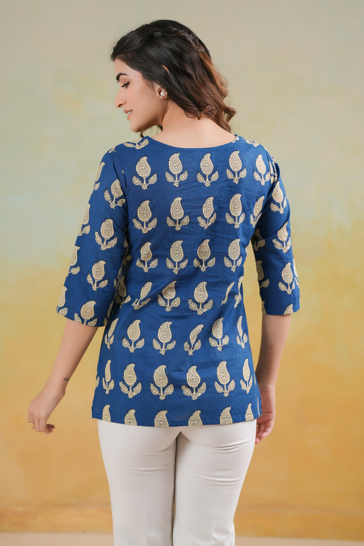 Rosie Blue Cotton Top