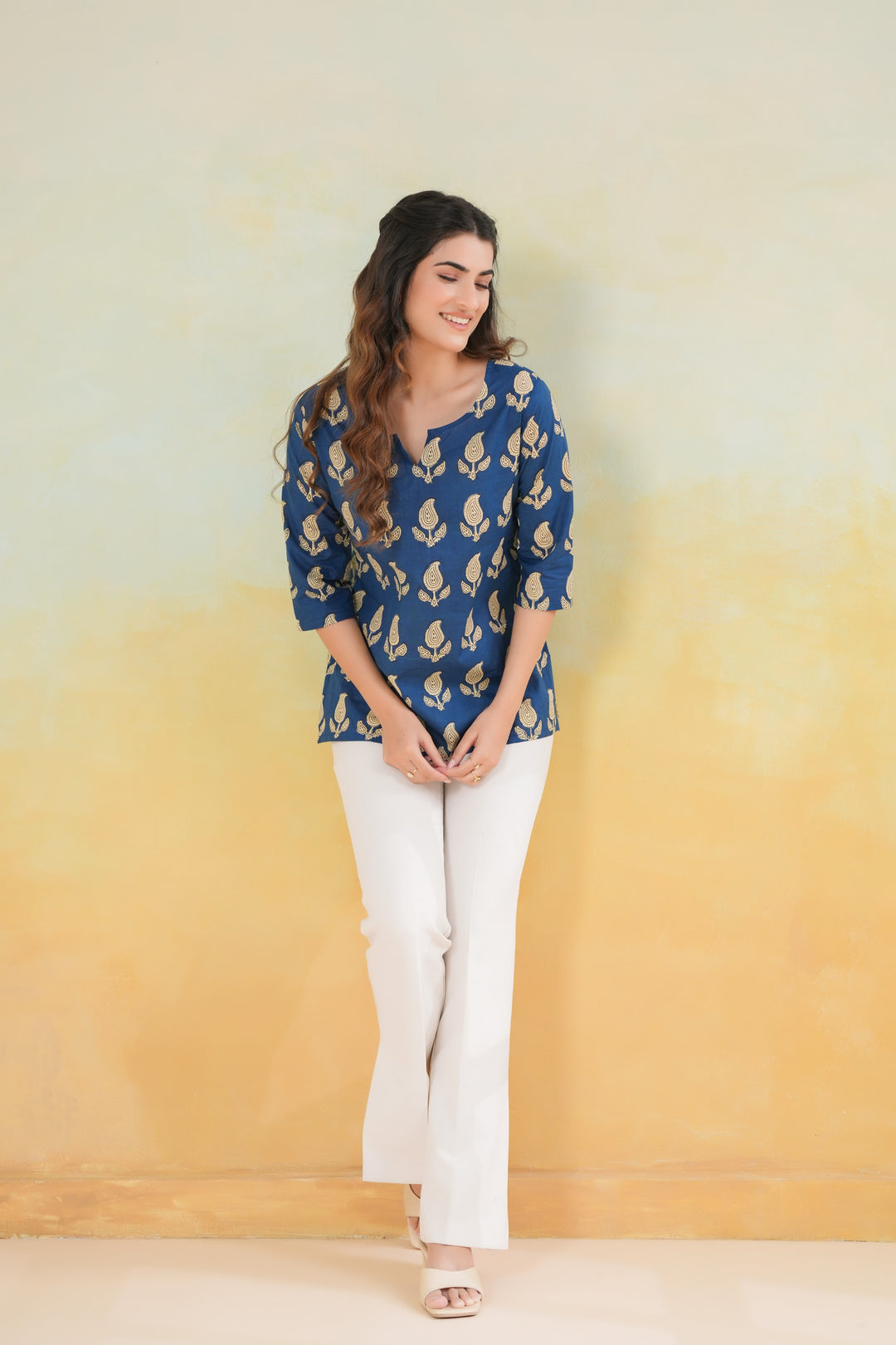 Rosie Blue Cotton Top