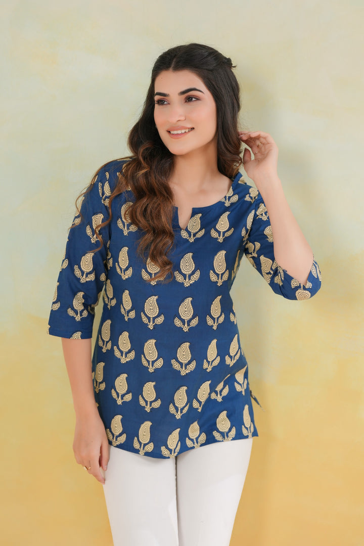 Rosie Blue Cotton Top
