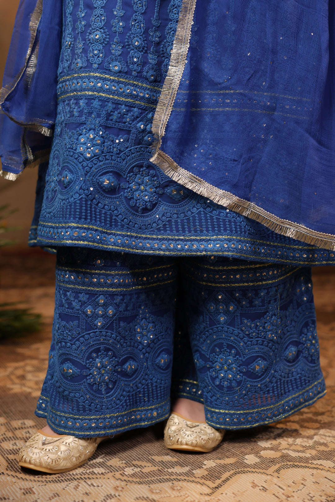 Royal Blue Chikankari Suit Set