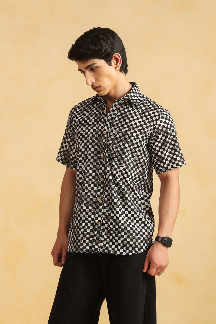 Black Checks Regular Fit Shirt