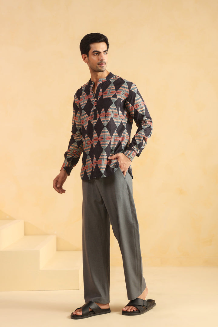 Black Diamond Cotton Shirt Kurta