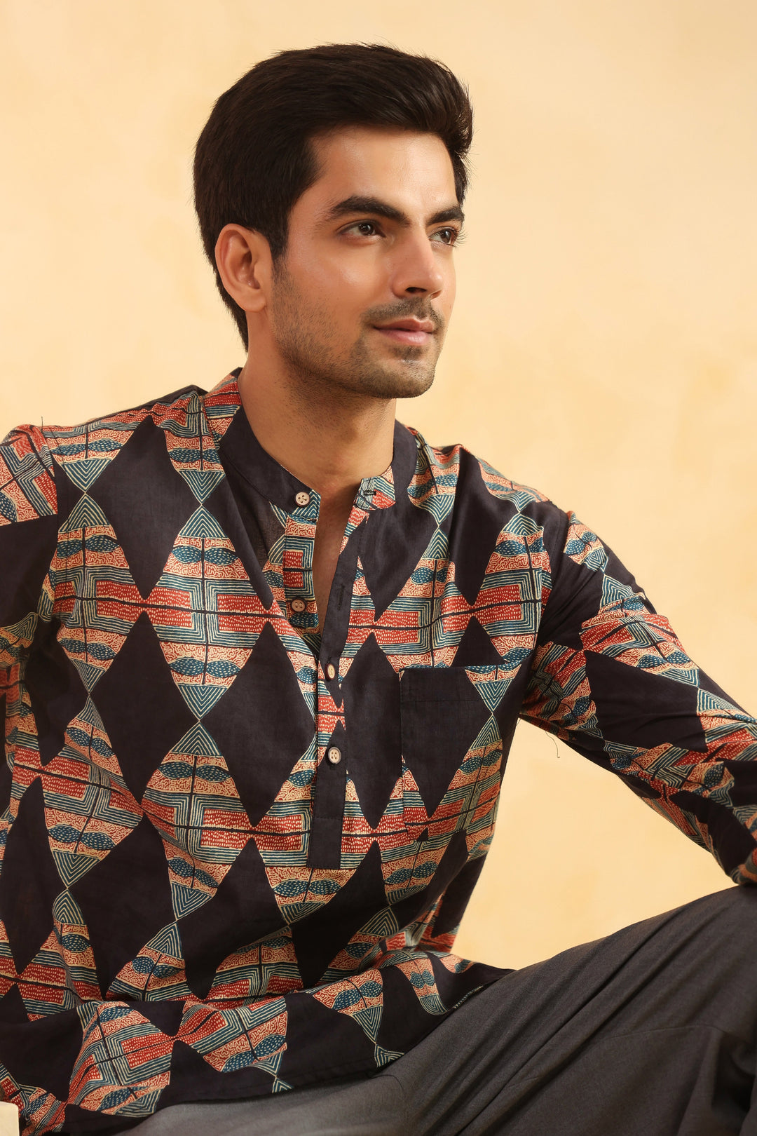 Black Diamond Cotton Shirt Kurta