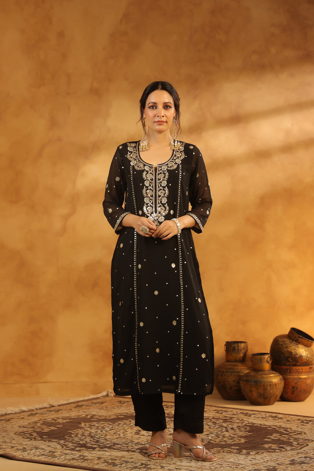 Lalita Black Georgette suit set